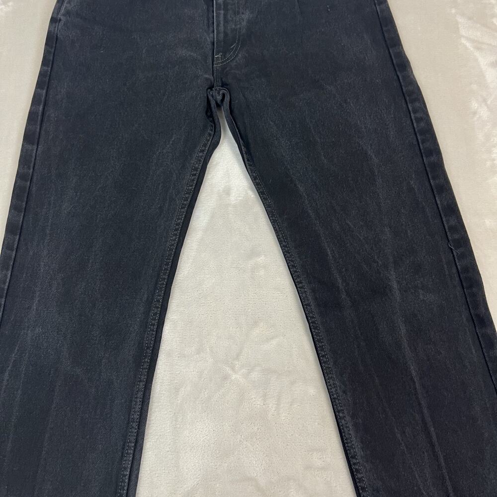 Levis 505 Jeans Mens 36x34 Black Denim Straight Leg Dad Grunge Workwear Classic - Picture 4 of 14